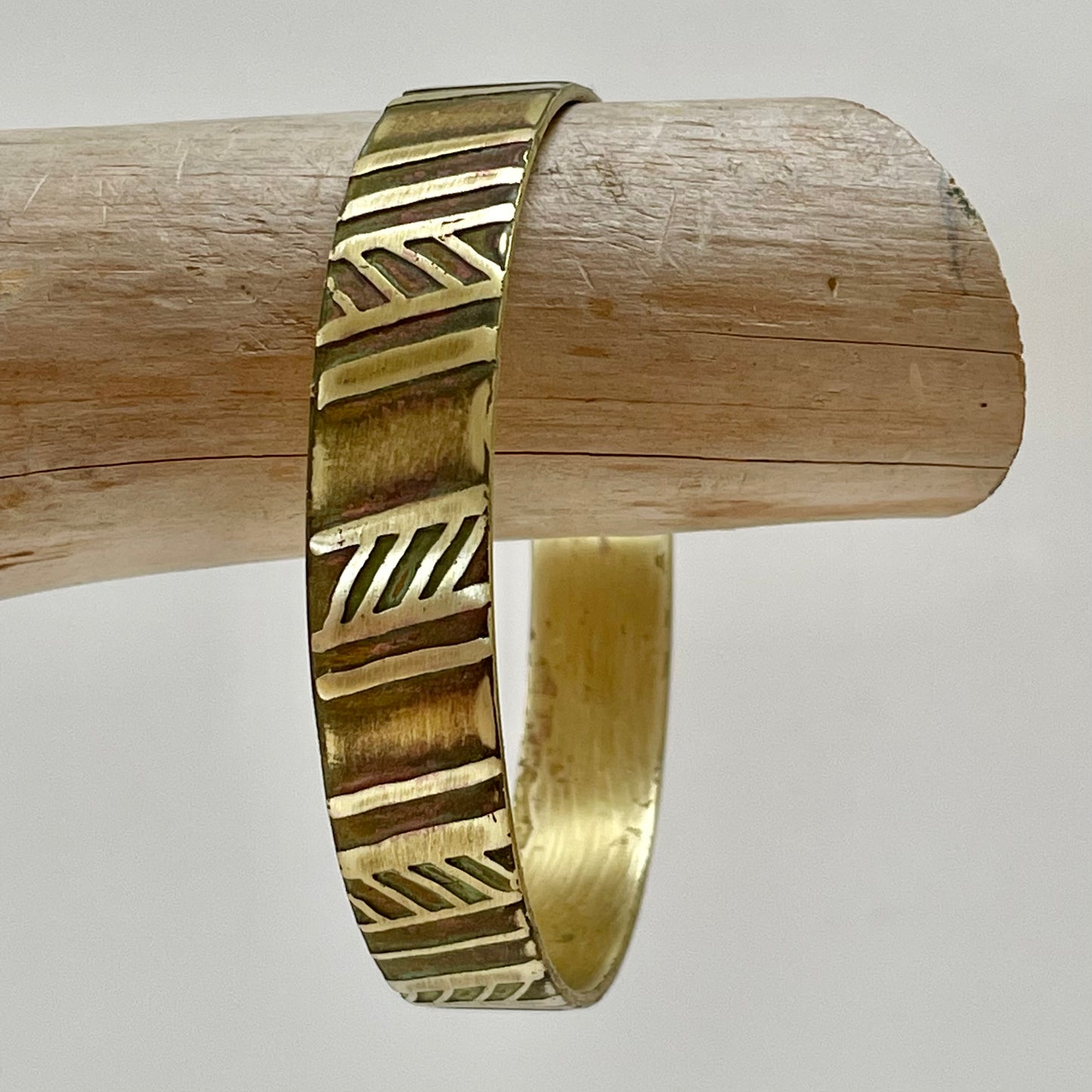 " Slant" Brass Bangle