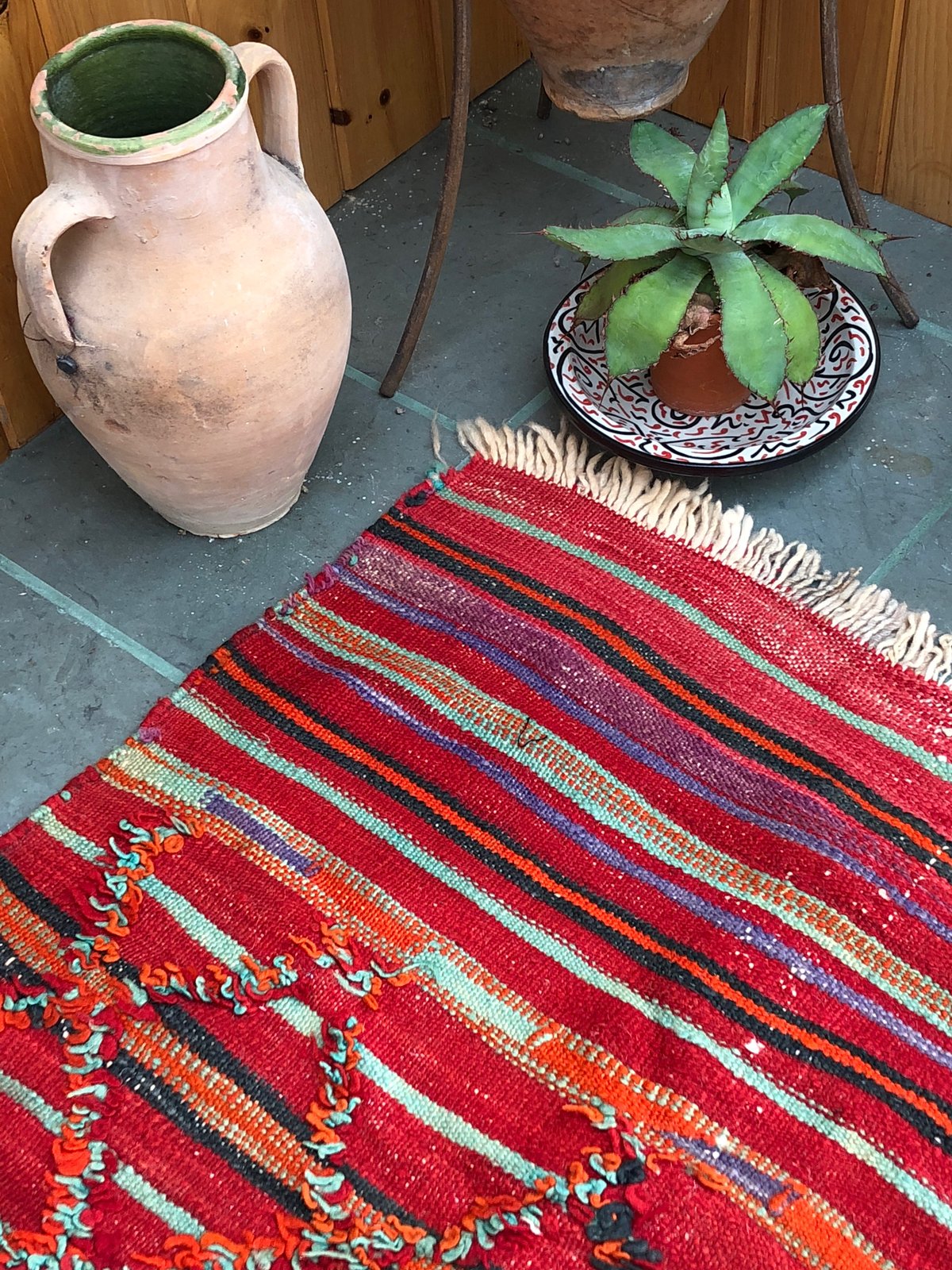 Rare Vintage Talsint Tribal Rug