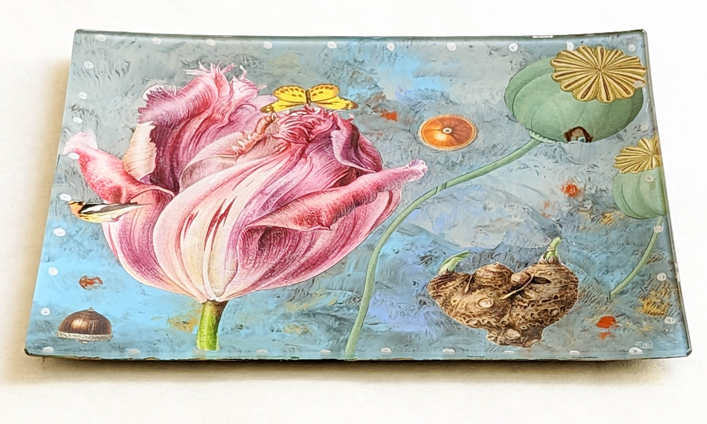 Iris and Butterfly Serving Platter