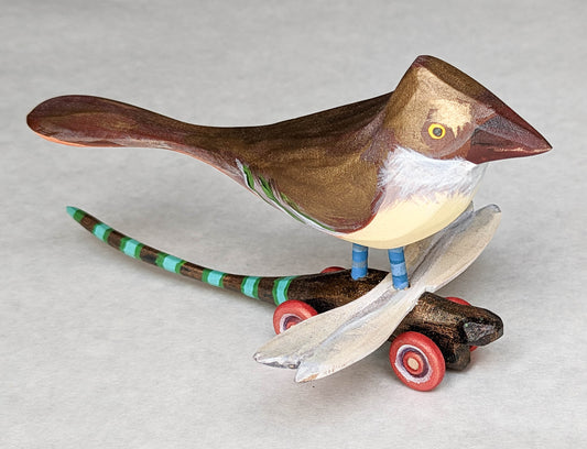Flycatcher on Dragonfly