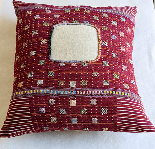 Huipil Pillow, Maroon