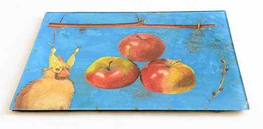 Cardinal and Apples Serving Platter